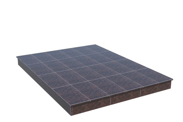 Площадки на могилу в Сургуте | Площадка с вертикальной (15 см) облицовкой Дымовским гранитом