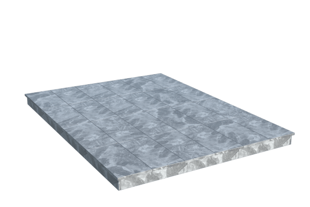 Площадки на могилу в Сургуте | Площадка с вертикальной (10 см) мраморной облицовкой