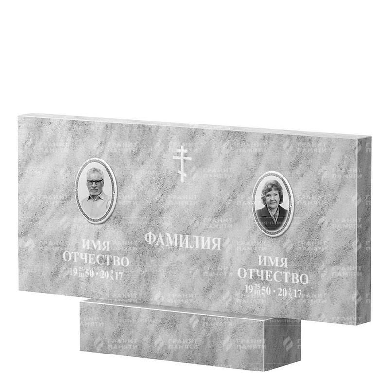 Памятники из мрамора в Сургуте | Двойной мраморный памятник, прямой