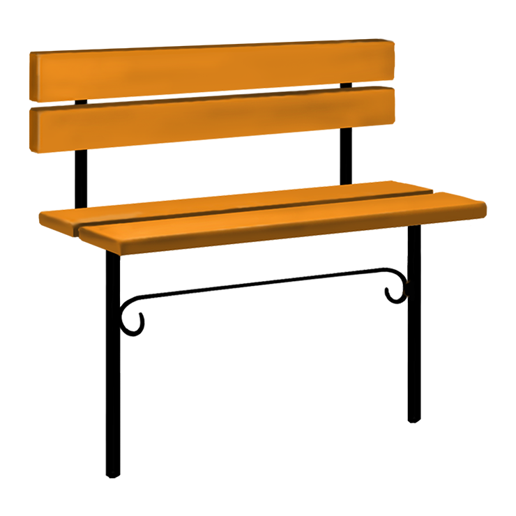 Металлические оградки, столы, скамейки в Сургуте | Скамейка №4 со спинкой