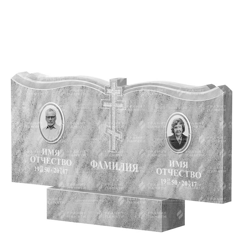 Памятники из мрамора в Сургуте | Двойной мраморный памятник ФМ-262