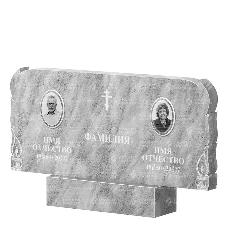 Памятники из мрамора в Сургуте | Двойной мраморный памятник ФМ-133
