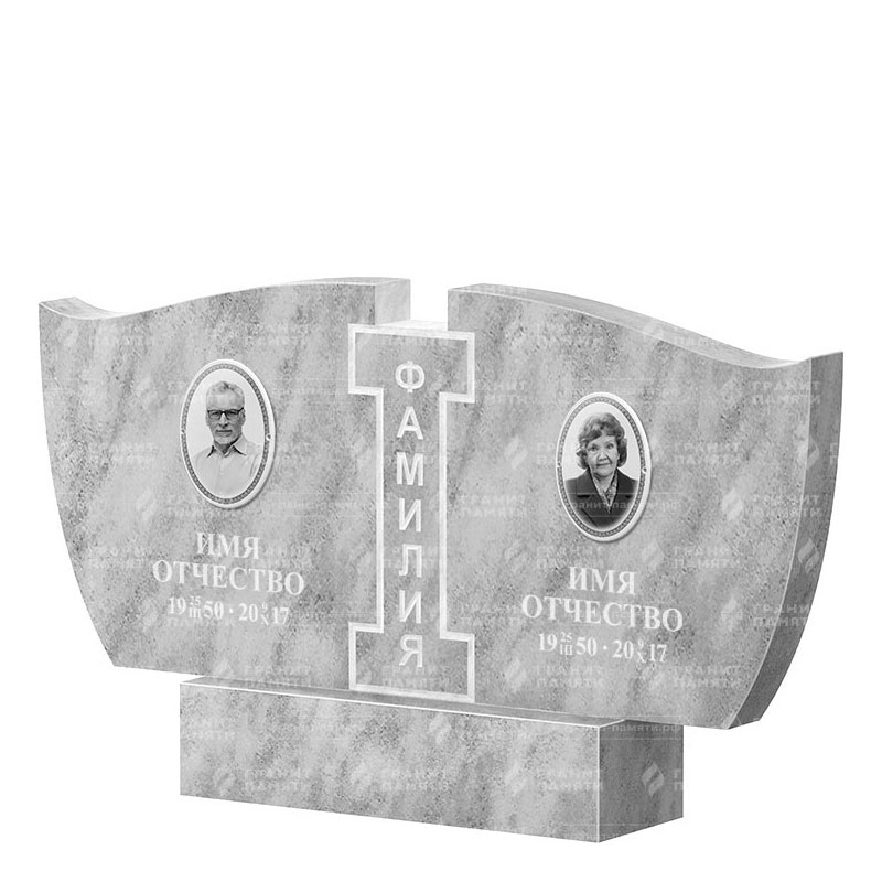 Памятники из мрамора в Сургуте | Двойной мраморный памятник ФМ-138