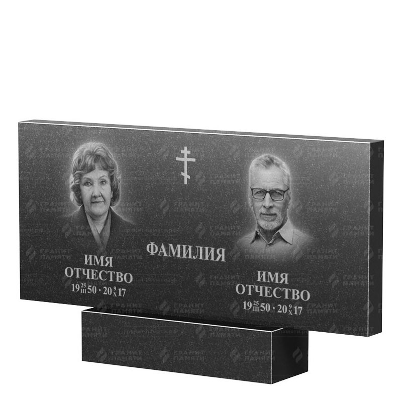 Памятники из гранита двойные в Сургуте | Двойной гранитный памятник, прямой