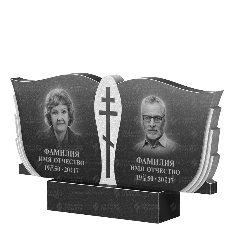 Памятники из гранита двойные в Сургуте | Двойной гранитный памятник ФГ-136