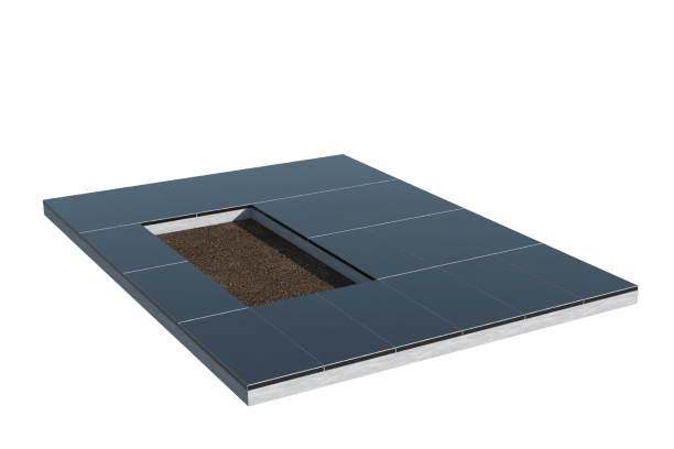 Площадки на могилу в Сургуте | Площадка с облицовкой гранитом Габбро (под цветник)