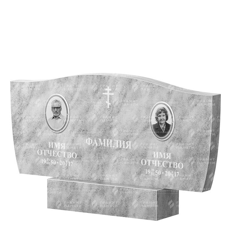 Памятники из мрамора в Сургуте | Двойной мраморный памятник ФМ-258