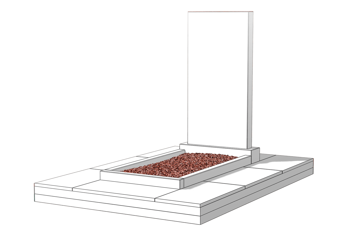 Засыпка цветника камушками в Сургуте