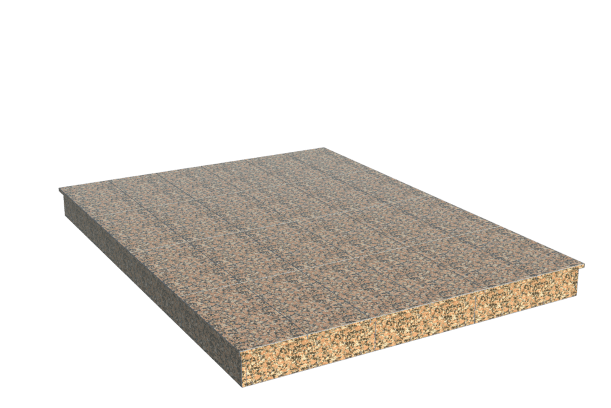 Площадки на могилу в Сургуте | Площадка с вертикальной (15 см) облицовкой Южно-султаевским гранитом