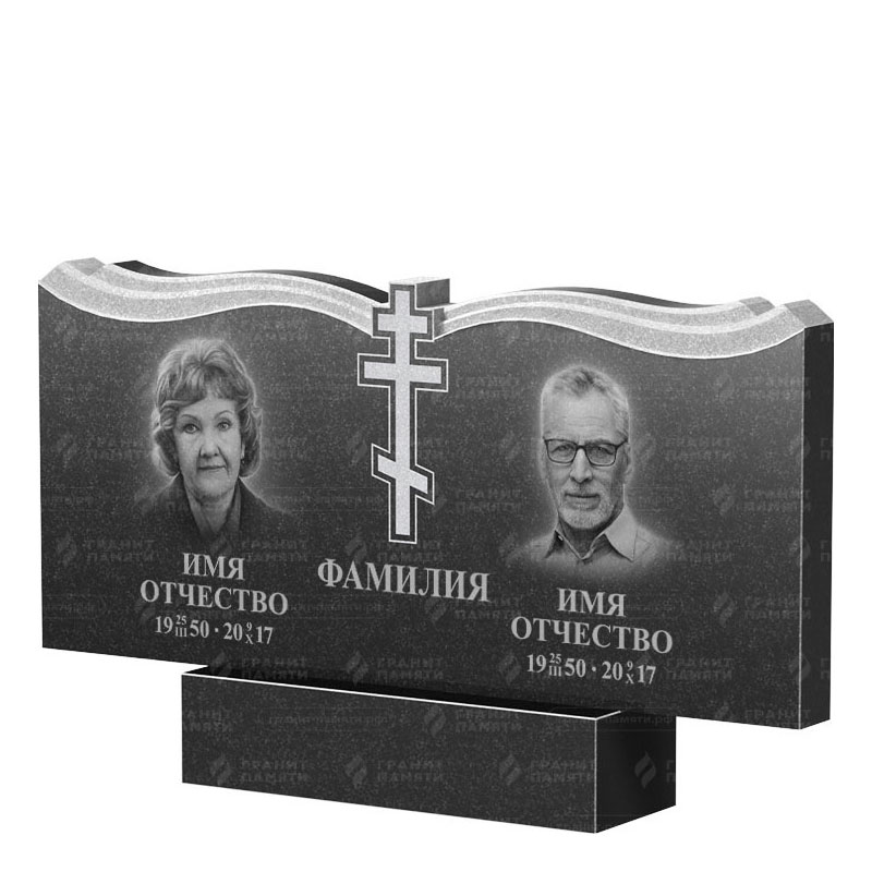 Гранитные памятники в Сургуте | Двойной гранитный памятник ФГ-262