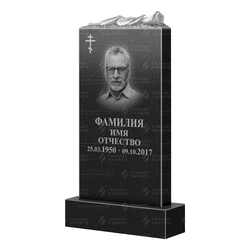 Памятники из гранита с цветами в Сургуте | Гранитный памятник ФГ-105