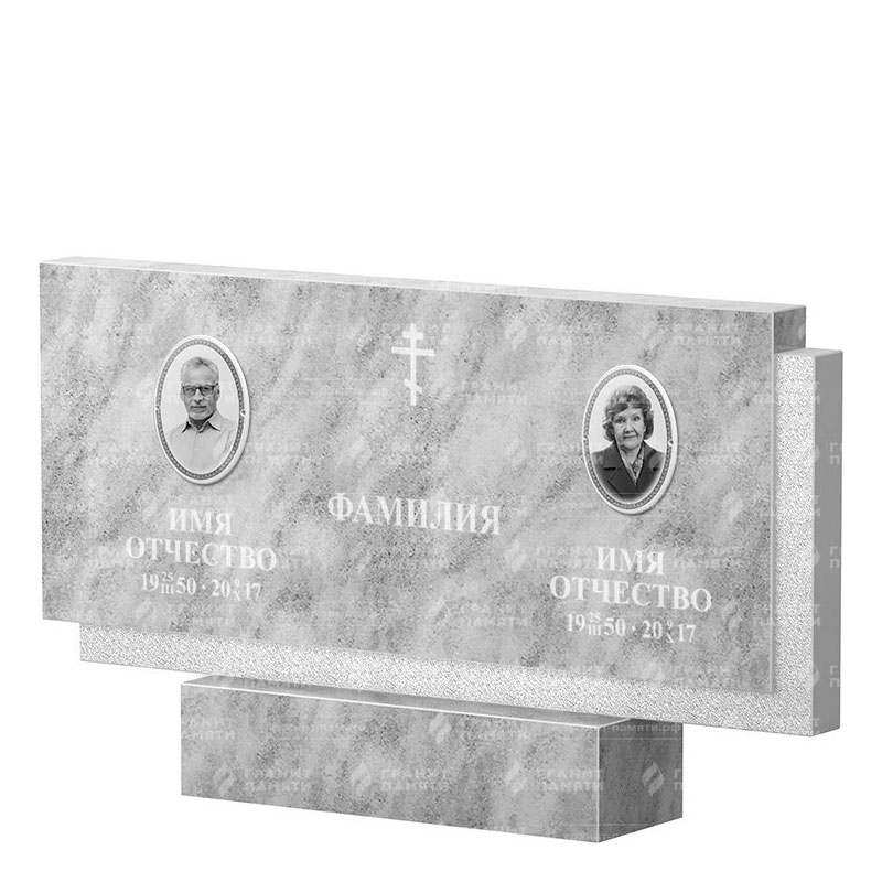 Памятники из мрамора в Сургуте | Двойной мраморный памятник ФМ-132
