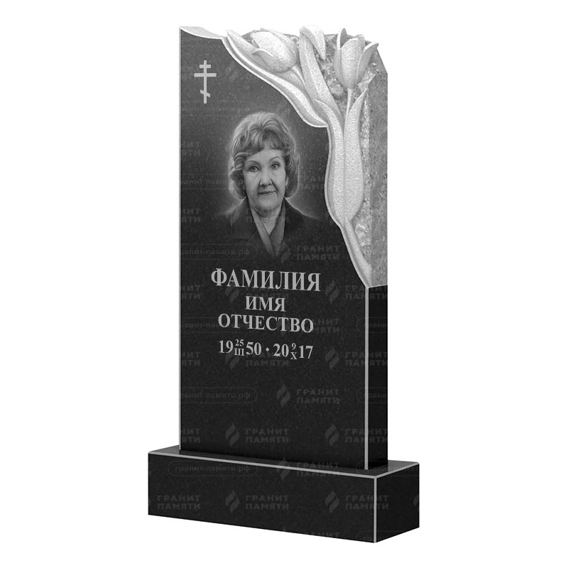 Памятники из гранита с цветами в Сургуте | Гранитный памятник ФГ-113